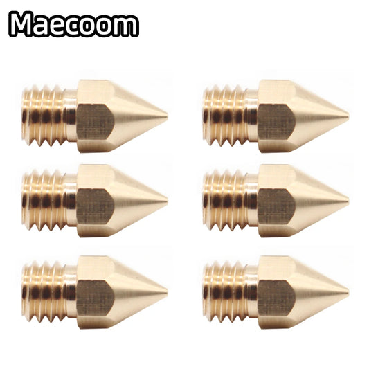 10Pcs 3D Printer Nozzles MK8 Brass Nozzle M6 Threaded Extruder Print Head 1.75Mm for A8 MK8 Creality CR-10 Ender 3V2 3D Printer