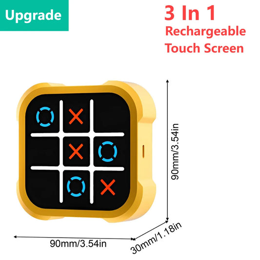 3 in 1 Tic-Tac-Toe Game Handheld Puzzle Game Console Electronic Children'S Electronic Toys Chess Board Game Kids Creative Gifts